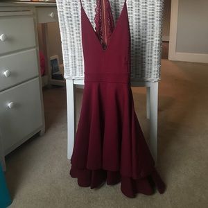 short wine colored dress